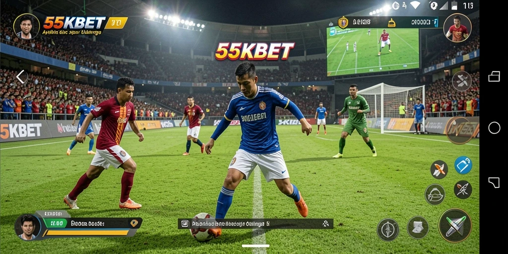Screenshot gameplay <strong>55KBET</strong> menampilkan keseruan olahraga yang menarik.
