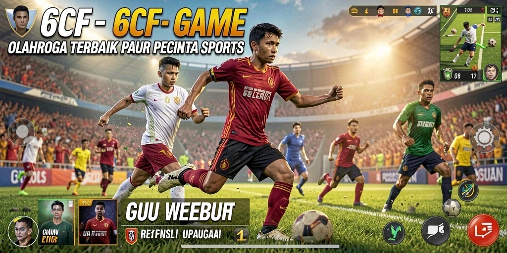 Screenshot gameplay 6CF menampilkan aksi seru di lapangan olahraga.