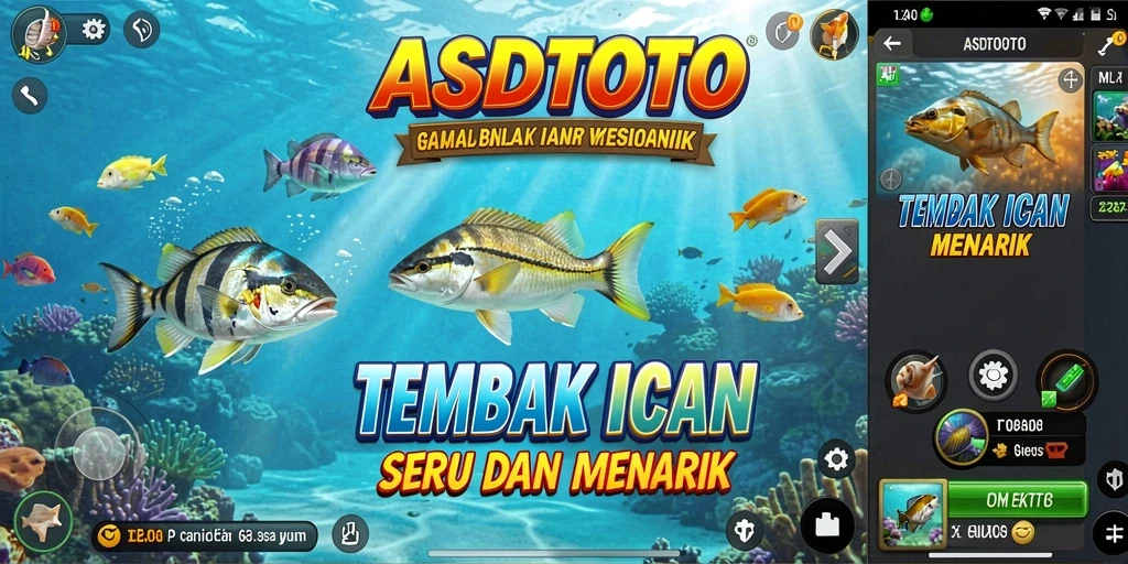 Screenshot ASDTOTO menampilkan aksi seru saat menembak ikan.