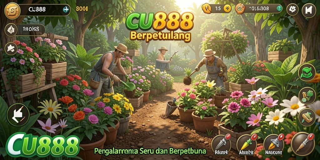 Gameplay menarik dari CU888 saat berkebun dan merawat tanaman.