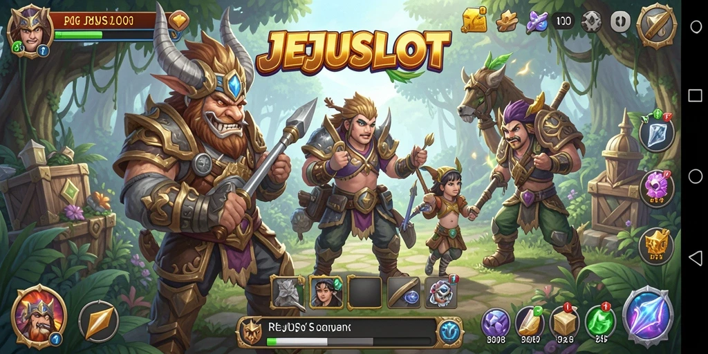 Tampilan gameplay seru dalam <strong>JEJUSLOT</strong> yang penuh petualangan RPG.