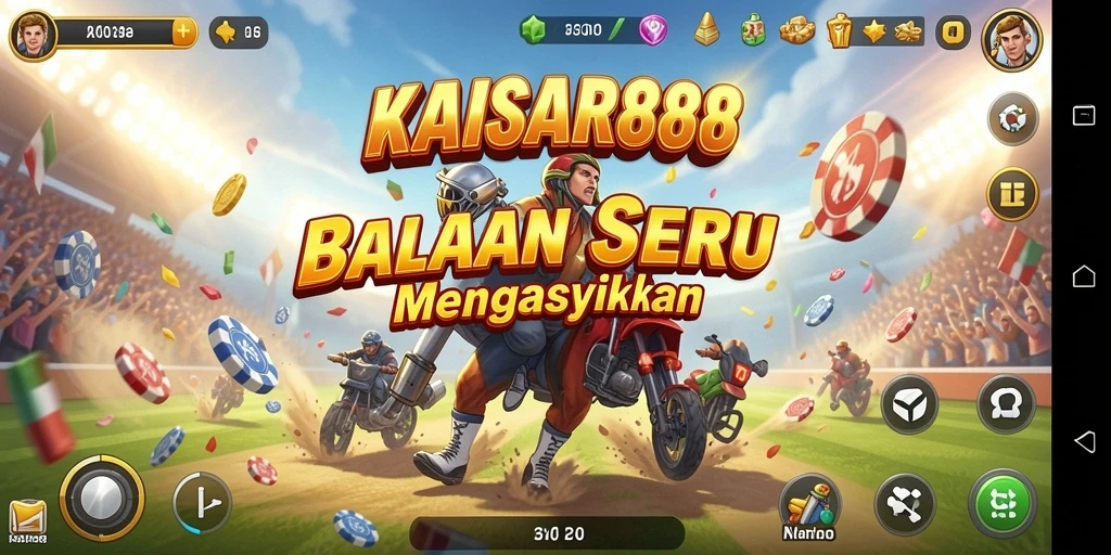 Tangkapan layar menampilkan aksi balapan yang mendebarkan di KAISAR888.