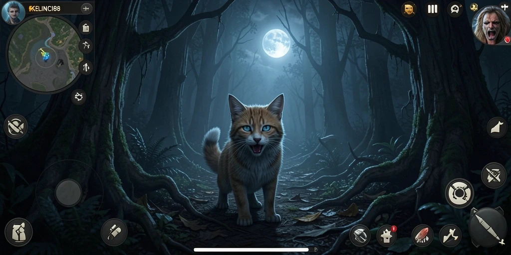 Screenshot gameplay horror KELINCI88 menunjukkan ketegangan dan kegelapan.