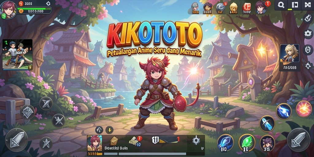 Gameplay KIKOTOTO dengan karakter anime yang beraksi.