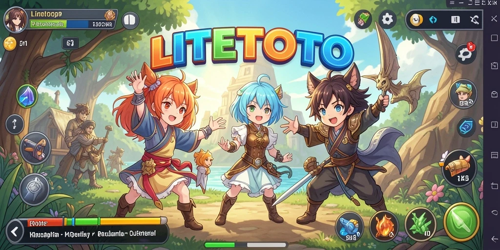 Screenshot gameplay <strong>LITETOTO</strong> menampilkan aksi dinamis dan karakter anime yang menawan.