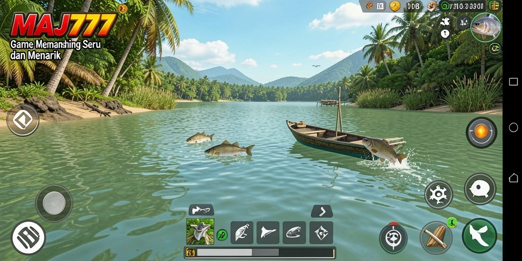 Tampilan menarik dari gameplay pemancingan di MAJ777.