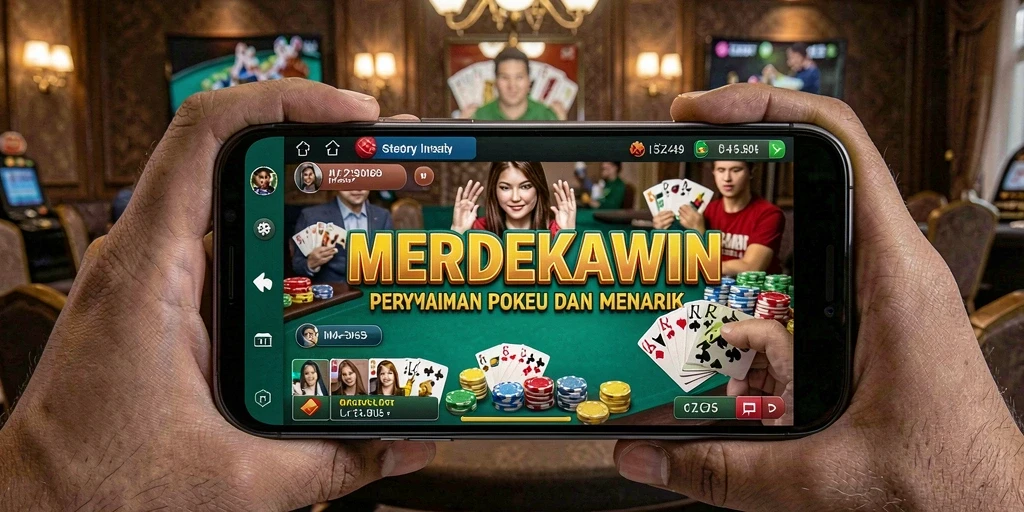 Tampilan gameplay Poker seru di MERDEKAWIN.