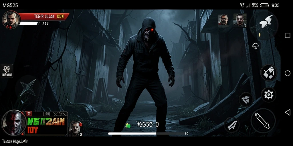 Screenshot gameplay MG525 menunjukkan momen menegangkan saat menjelajah kegelapan.