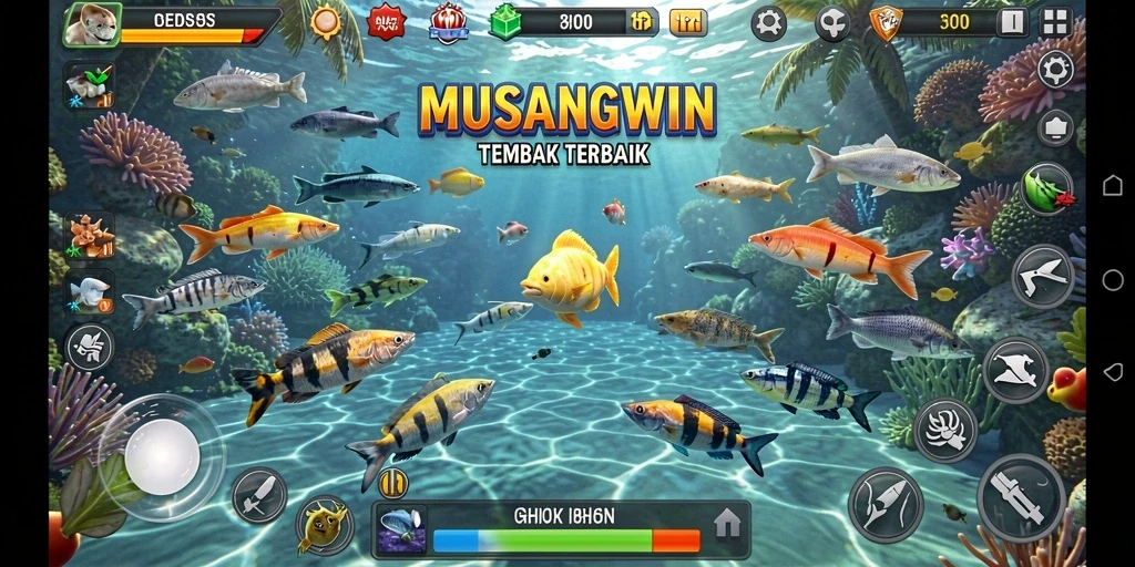 Tangkapan layar utama MUSANGWIN menampilkan gameplay seru dan menantang.