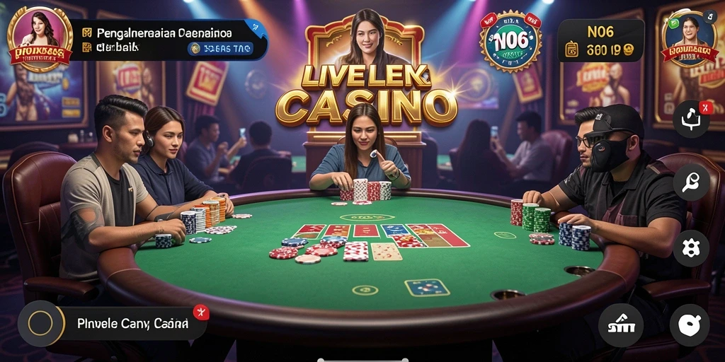 Screenshot N06 menampilkan gameplay Live Casino yang mendebarkan.