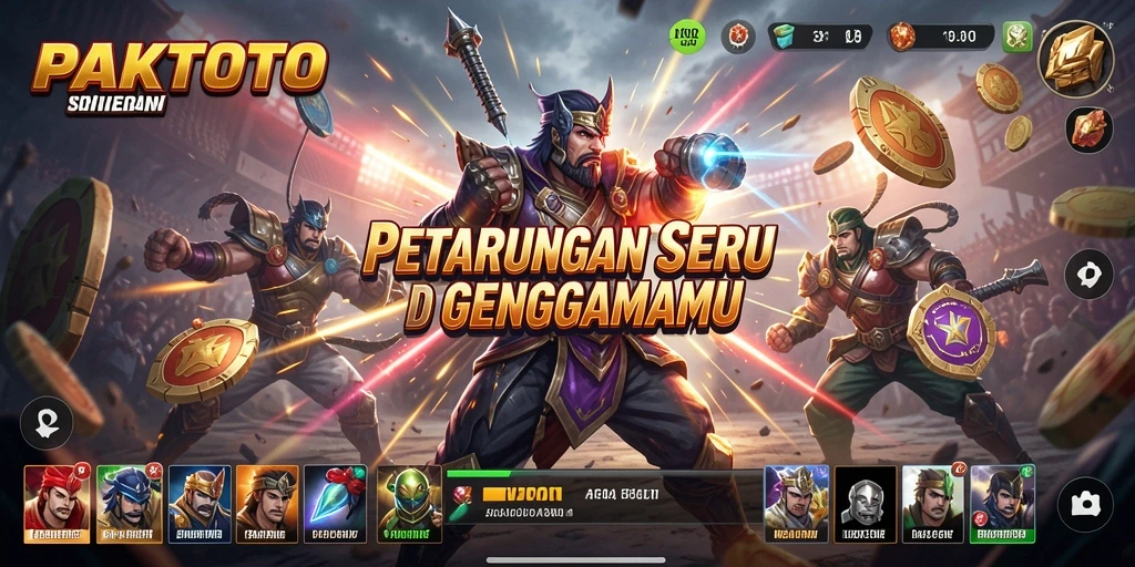 Tangkapan layar dari permainan PAKTOTO menampilkan aksi pertarungan yang intens.