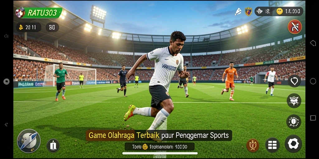 Screenshot menunjukkan aksi seru dalam pertandingan olahraga di RATU303.