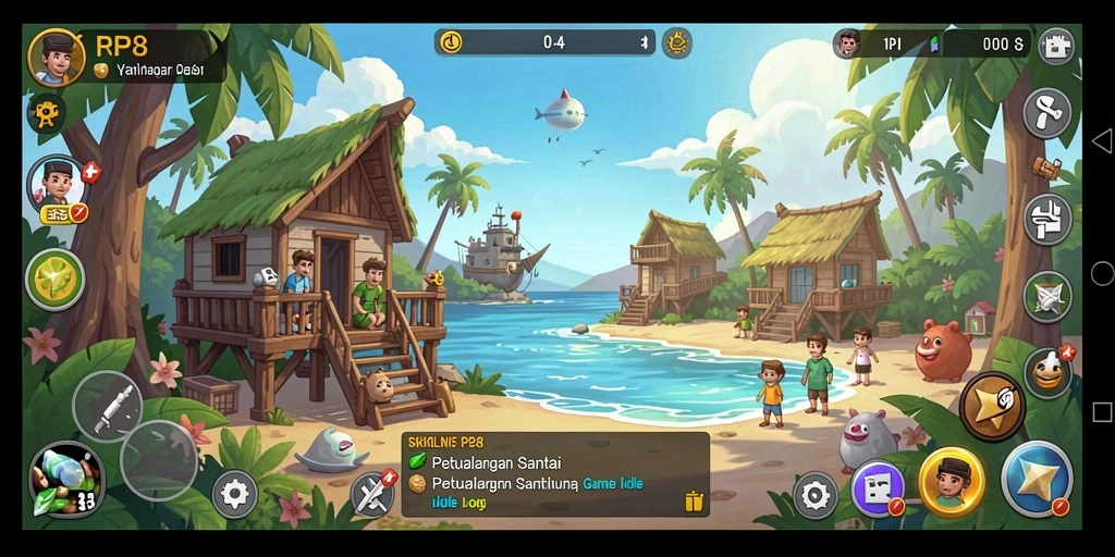Tampilan gameplay RP8 yang seru dan menarik di dunia Idle.