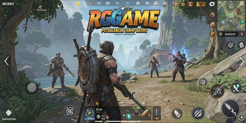 Tampilan gameplay RPGAME yang menakjubkan di dunia terbuka.