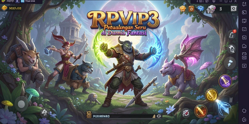 Gameplay RPVIP3 yang menakjubkan dalam suasana petualangan.