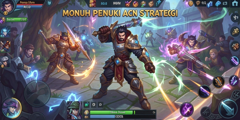 Tangkapan layar gameplay RR33 yang menunjukkan pertarungan intens di arena MOBA.