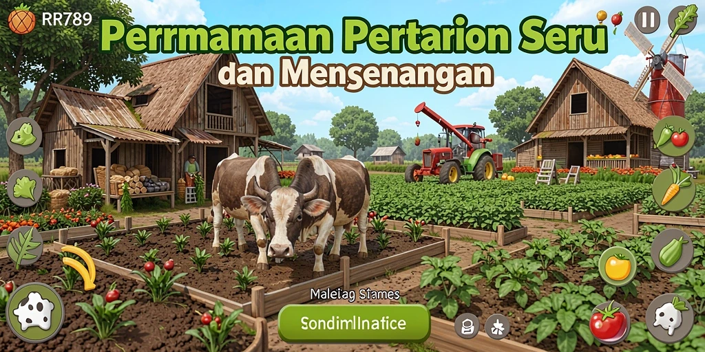 Screenshot gameplay menampilkan ladang subur di RR789 dengan tanaman yang tumbuh.