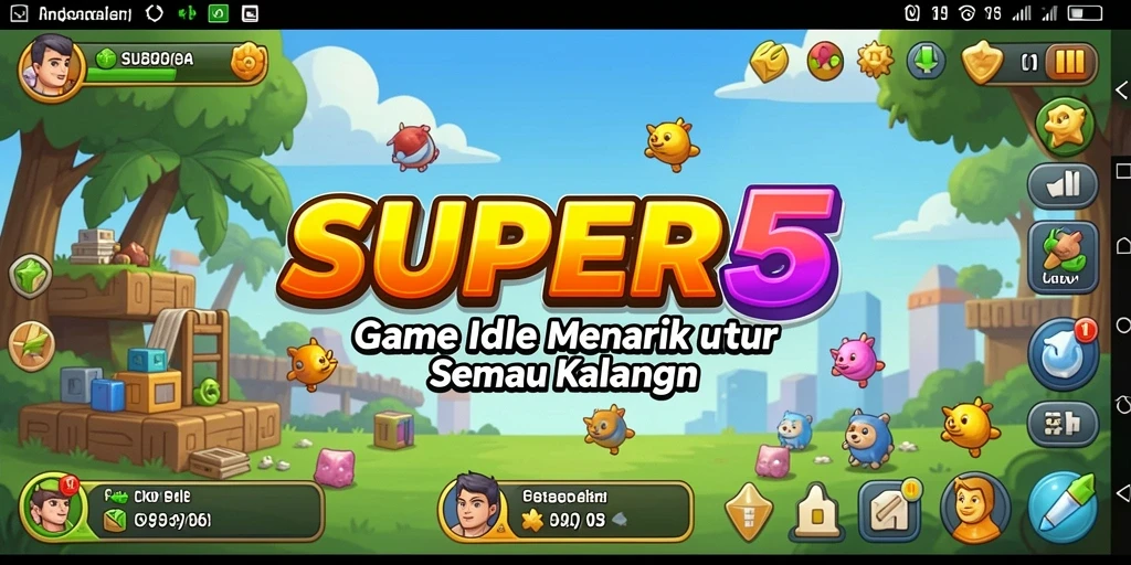 Tampilan gameplay SUPER5 yang santai dan menyenangkan.