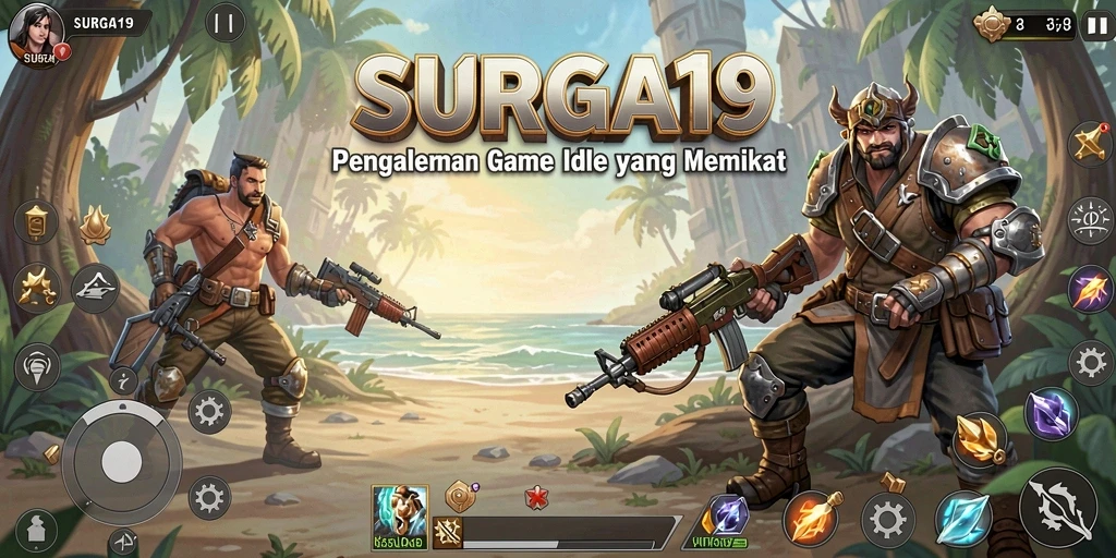 Screenshot utama SURGA19 menampilkan gameplay Idle yang seru dan menarik.