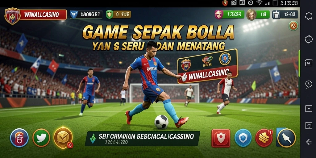 Menampilkan gameplay seru dalam <strong>WINALLCASINO</strong> dengan aksi sepak bola yang mendebarkan.