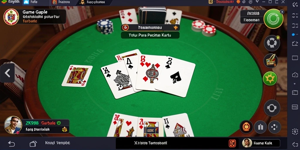 Tampilan gameplay seru dari ZK988 dengan kartu Gaple.