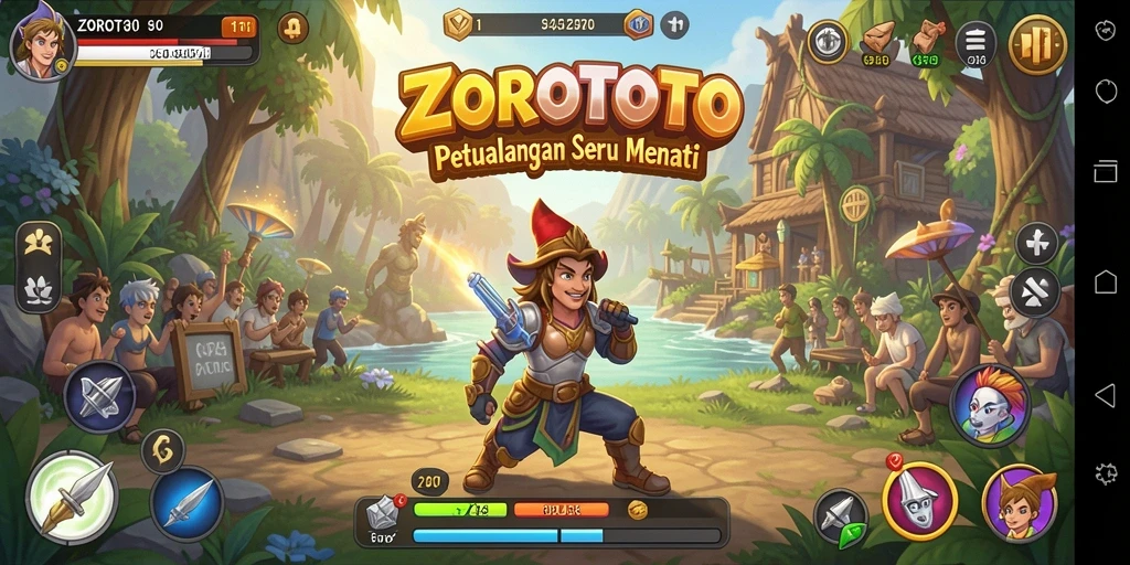 Screenshot ZOROTOTO menampilkan aksi mendebarkan dalam dunia petualangan.